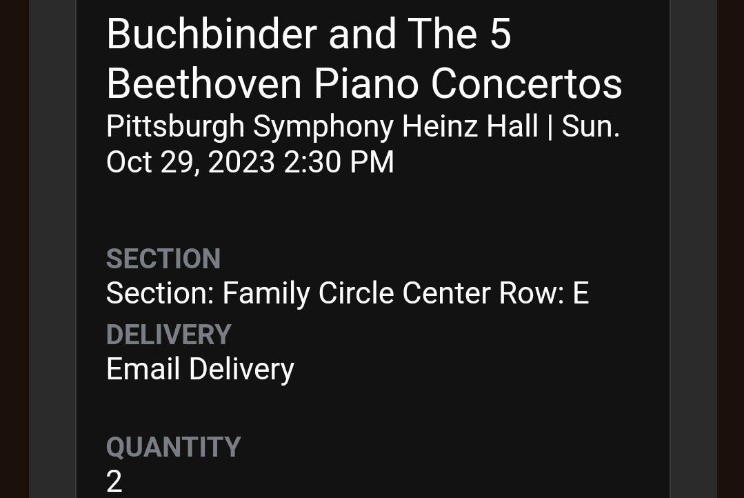 2 Tickets To Symphony