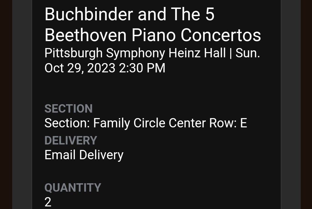 2 Tickets To Symphony
