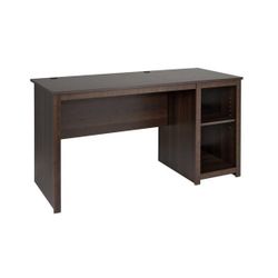 56 in. Rectangular Espresso Computer Desk with Adjustable Shelf