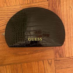 Guess Croc Style Black Leather Clutch Bag