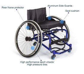 Top End Pro-2 Court Wheelchair, Seat Width 18”Color:Simple Blue The Pro-2 Basketball Wheelchair is designed for aspiring athletes who want durability