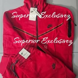 Nike Tech Red Hoodie & Jogger Set 