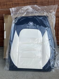 2 White Ice Leather Seat Covers 