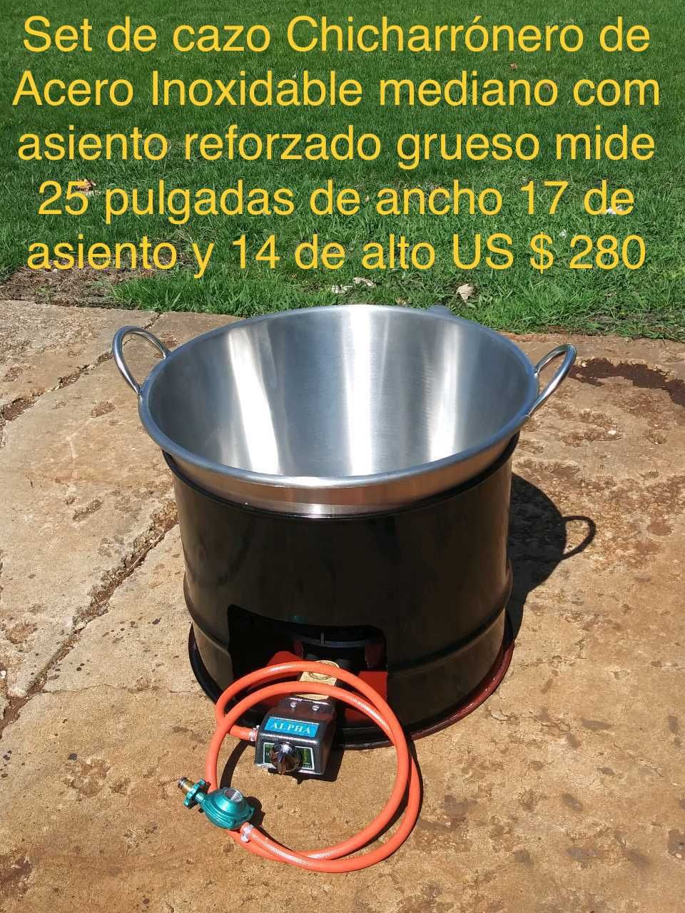Set De Cazo Chicharronero Con Asiento Reforzado Grueso
