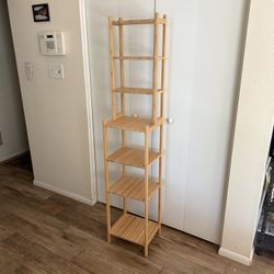 Bamboo bookshelf shelving unit