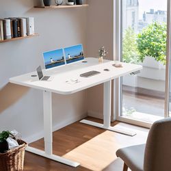 New 55” Electric Height Adjustable Standing Desk with Memory Controller and Headphone Stand