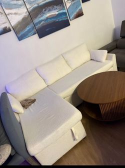 White pull out sofa