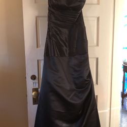 Designer black strapless dress