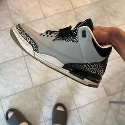 Jordan 3 Grey Cement Rare Used Shoes 11 uS