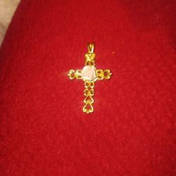GOLD  CROSS CHARM FOR NECKLACE 
