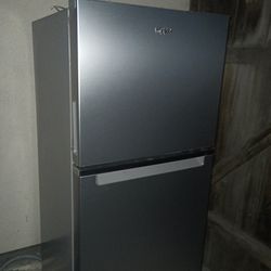 Silver Whirlpool Refrigerator 