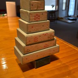 Stacking Wooden Block Christmas Tree
