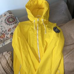 Abercombie & Fitch Yellow Raincoat/Windbreaker