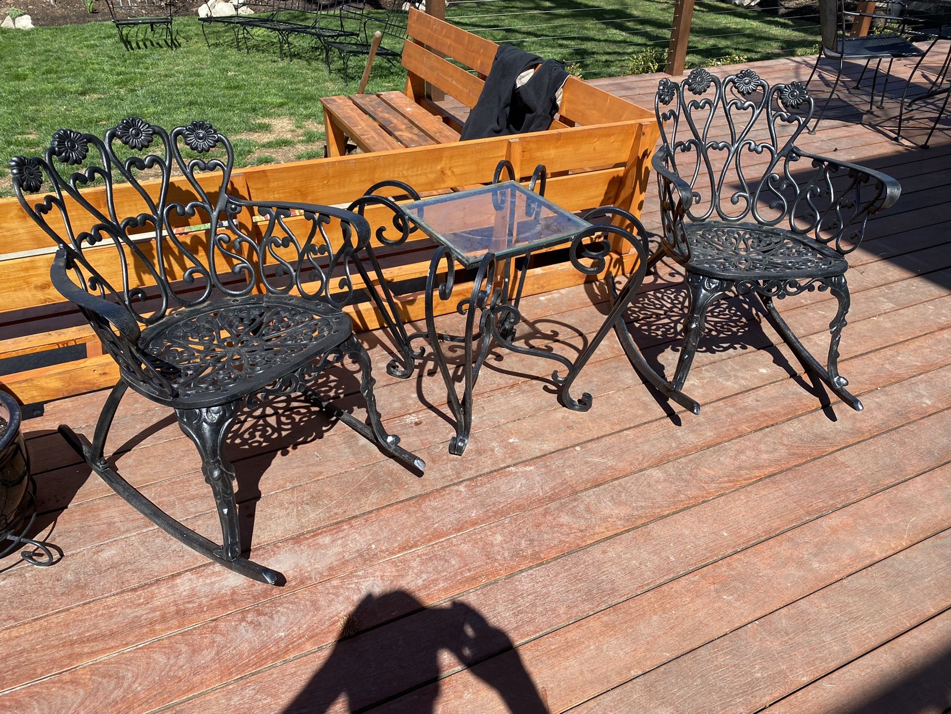 Patio Furniture Rocking chairs — Solid Aluminum — Will Not Rust