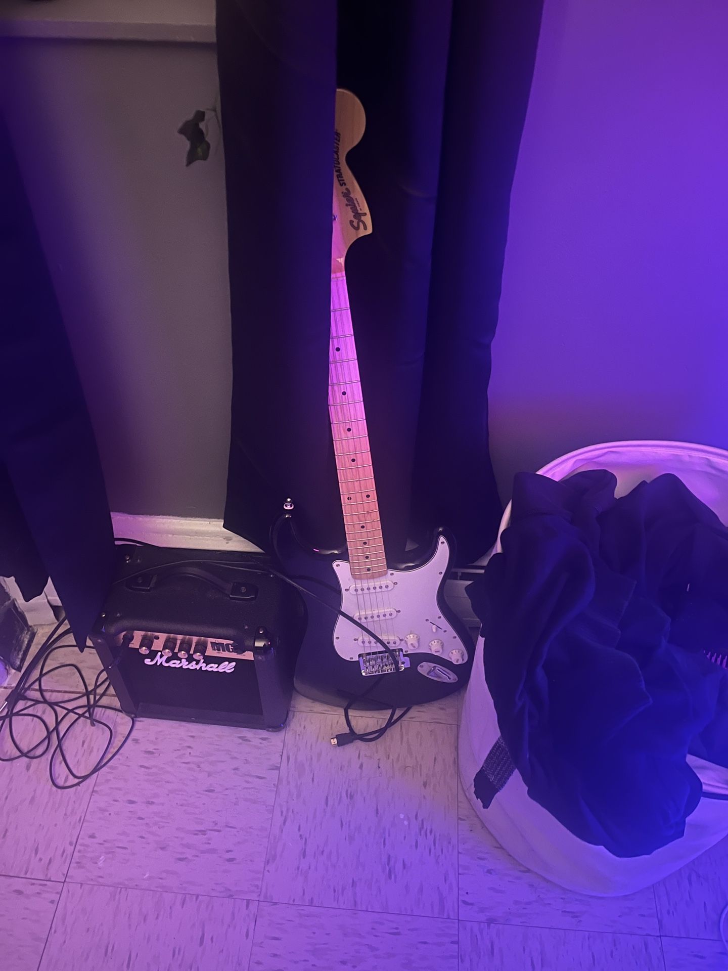electric guitar and amp