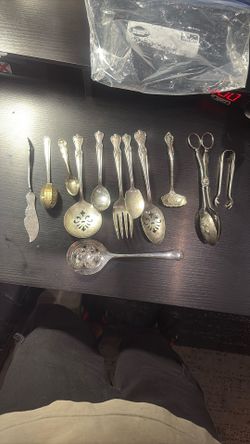 Bag Of Mixed Vintage Silver Plated Utensils (12) Total