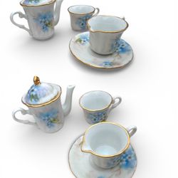 miniature hand-painted porcelain tea set,