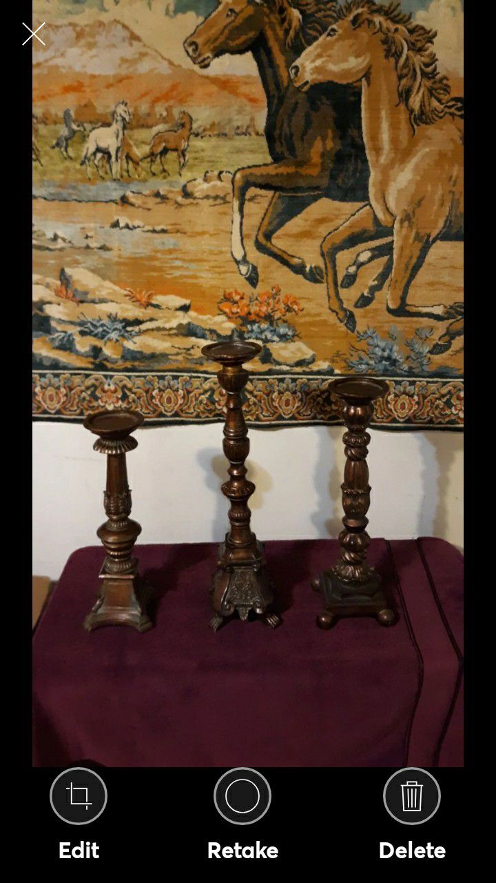 Decorative Pillar Candle Holder 3 piece set
