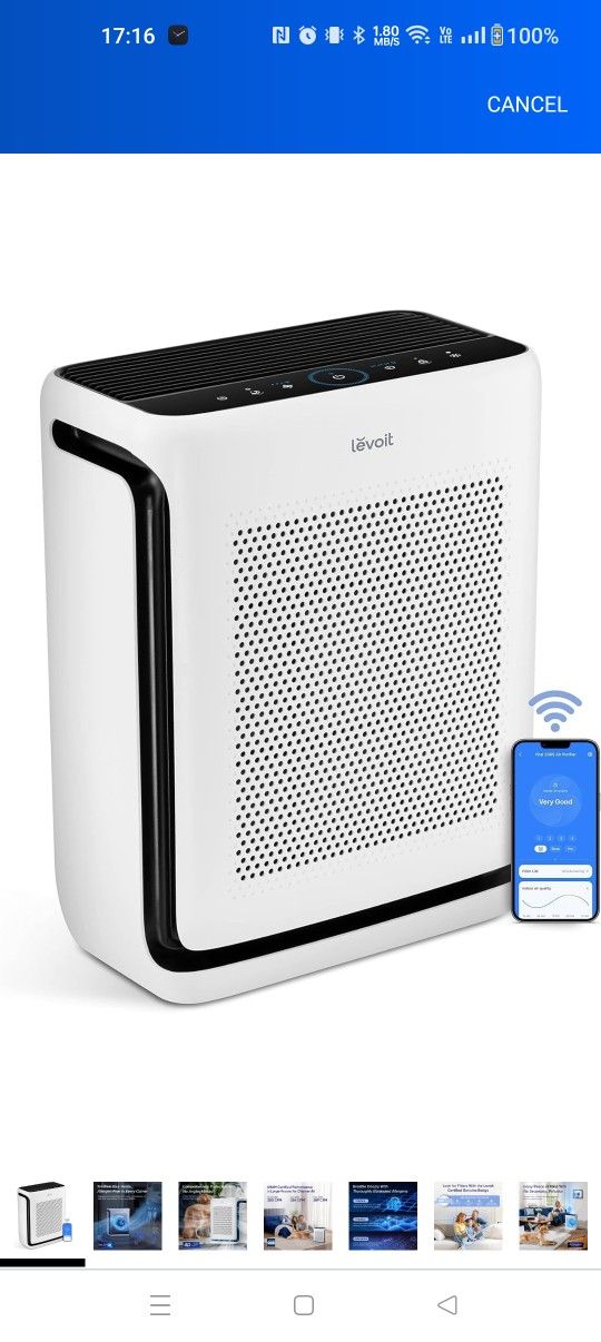 LEVOIT Air Purifiers for Home Large Room Up to 1878 Ft² with Washable Pre-Filter, AHAM VERIFIDE, Air Quality Monitor, HEPA Sleep Mode for Allergies