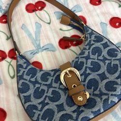 Guess denim shoulder bag