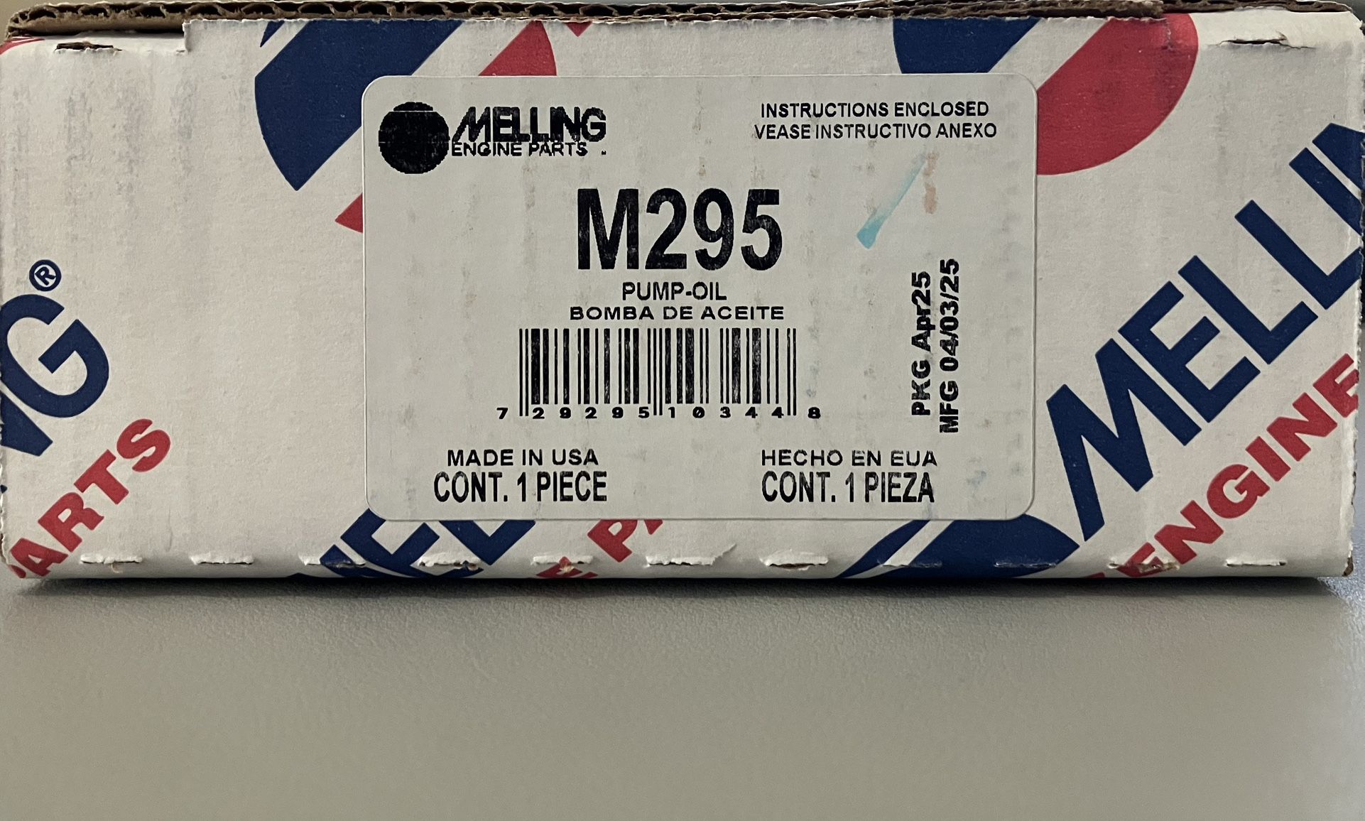 M295 Melling LS Oil Pump Gen III & IV Stock Pressure and Volume