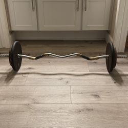 Curling Bar With 70lbs of Weights