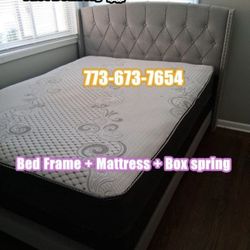 Queen Bed Frame With Mattress & Boxspring Only $399 🚨 Fast Delivery 🚚 