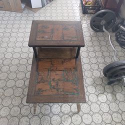 Vintage Lane Side Table, With Fractal Burns And Clear Coat Finish.