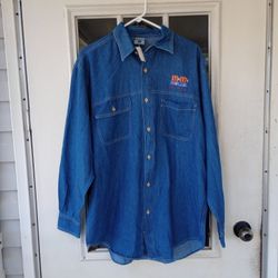 M&M Las Vegas 4 of a kind DENIM VINTAGE MEN'S Size L  Shirt NWT