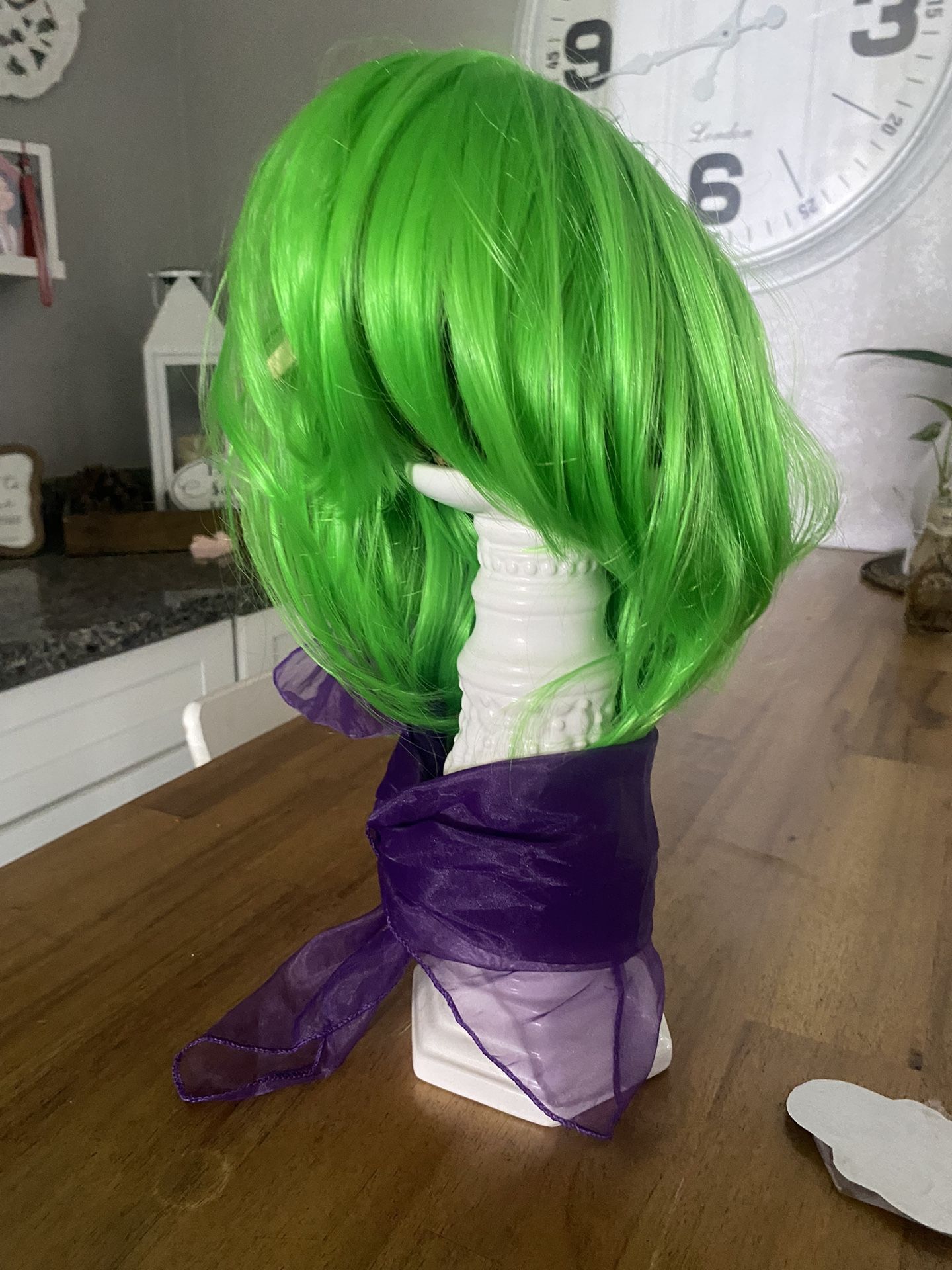 Inside Out Disney Movie Disgust Halloween Costume accessories, Wig / Scarf