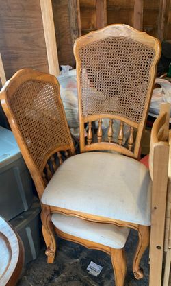 2 wood dinning chairs