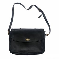 Black Leather Messenger Bag / Crossbody Briefcase