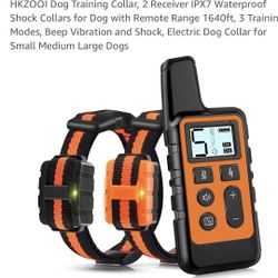 HKZOOI - Dog Training Collar, 2 Receiver IPX7 Waterproof Shock Collars for Dog with Remote Range 1640ft, 3 Training Modes, Beep Vibration and Shock, E