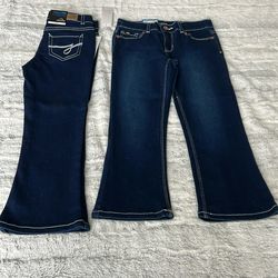 Girls JORDACHE Dark Wash Denim Jeans Sz: 5