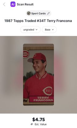 Terry Francona Baseball Card 
