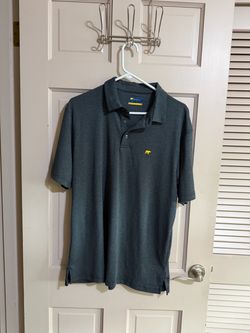 Jack Nicklaus Stone Gray Golf Polo Shirt with Golden Bear Mens Size Large