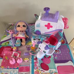 Kindi Kids Play Set Lot Doll Ambulance Scooter Lunchbox