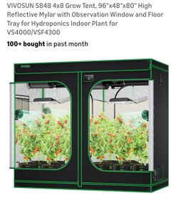 VIVOSUN S848 4x8 Grow Tent, 96"x48"x80"