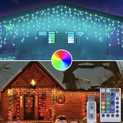 100 LED Christmas Icicle Lights Outdoor Color Changing String Lights