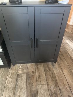 Ikea Black Double Door Storage Cabinet