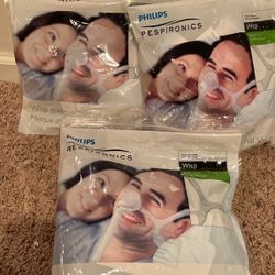 3 New Sealed Phillips Wisp Nasal Masks 