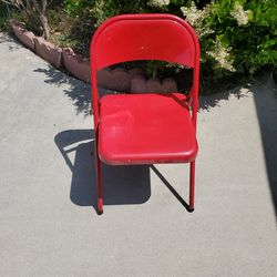 Six Metal Red Chairs