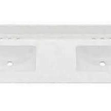 Has Stain Double Sink 61" x 22" Bathroom Vanity Top w/ Integrated Backsplash Undermount Ceramic