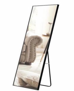 Black floor mirror