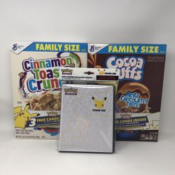 Pokémon 25th Anniversary Trading Cards - Cinnamon Toast Crunch + Coco Puffs Packs + Collector Binder
