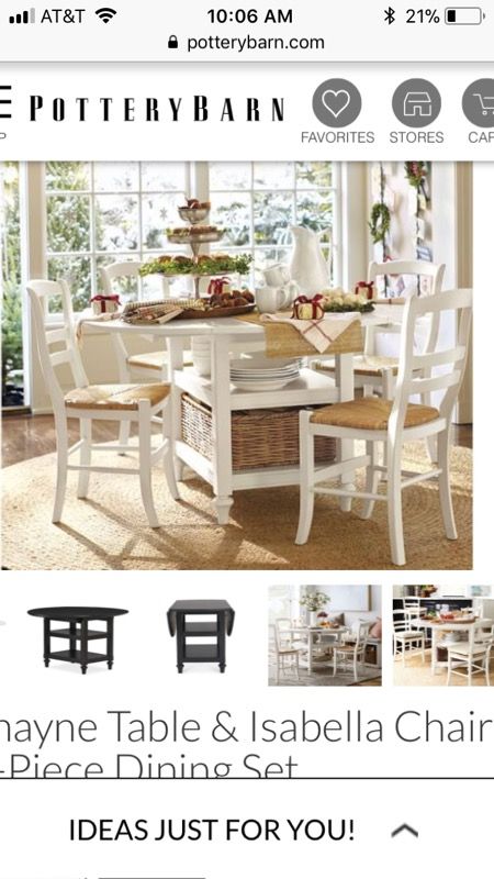 Pottery Barn Shayne table & Isabella chair dining set