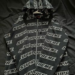 supreme repeat zip up hoodie sz M 