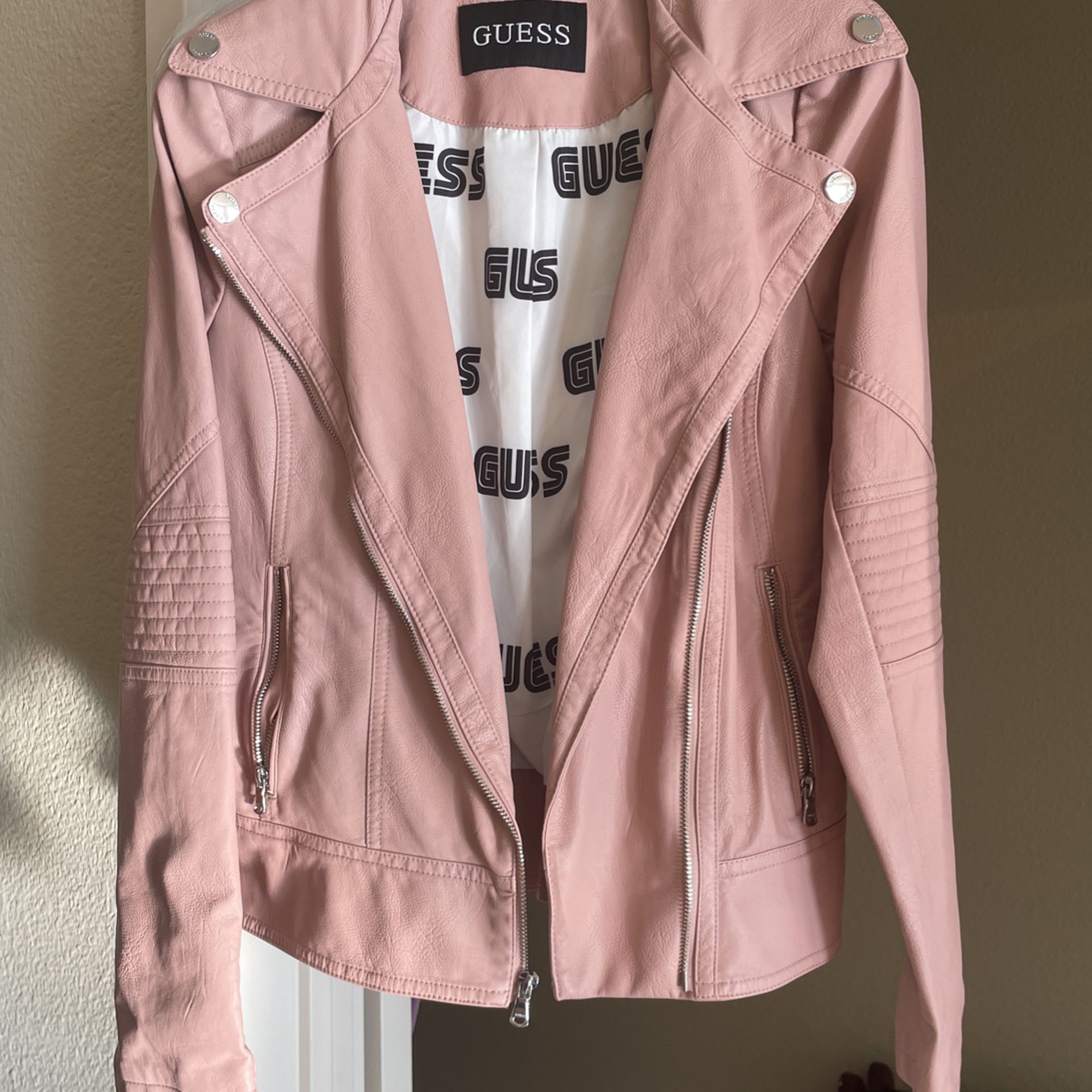 Blush Faux Leather Moro Jacket *New With Tags