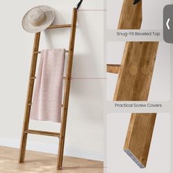 Blanket Ladder Decorative Farmhouse for The Living Room, 5-Tier Ladder Shelf, Ladder Rack 
