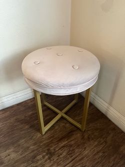 Baby pink and gold vanity chair